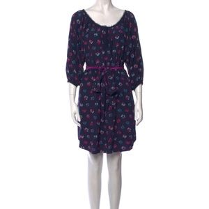 Rebecca Taylor Floral Blue Silk Dress